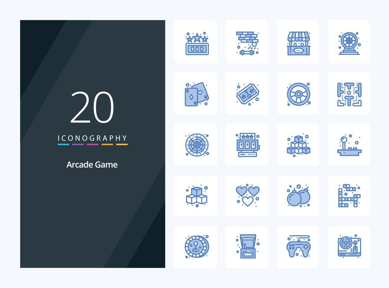20 Arcade Blue Color icon for presentation vector