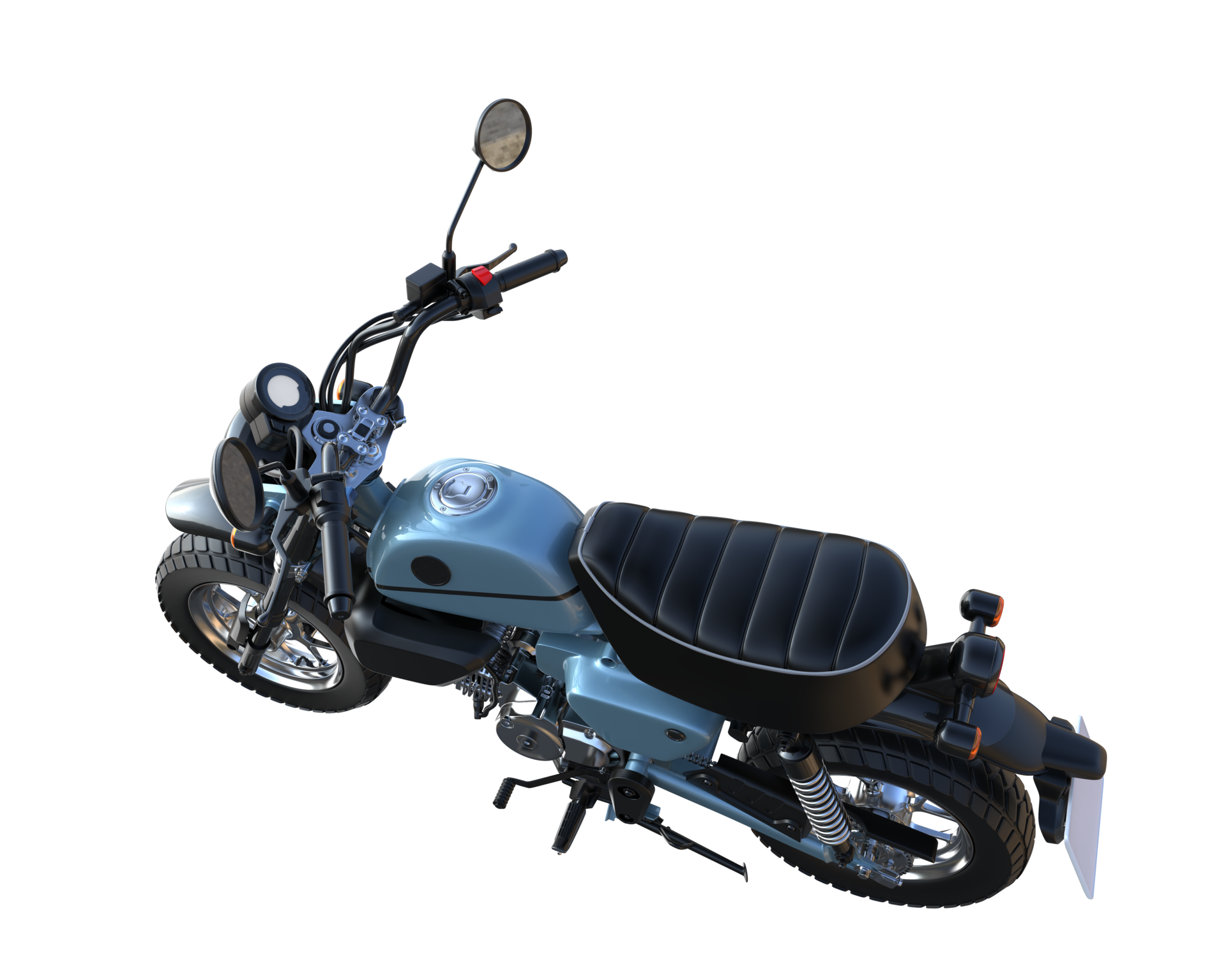 Moto de motocross na ilustração de renderização 3d de fundo transparente