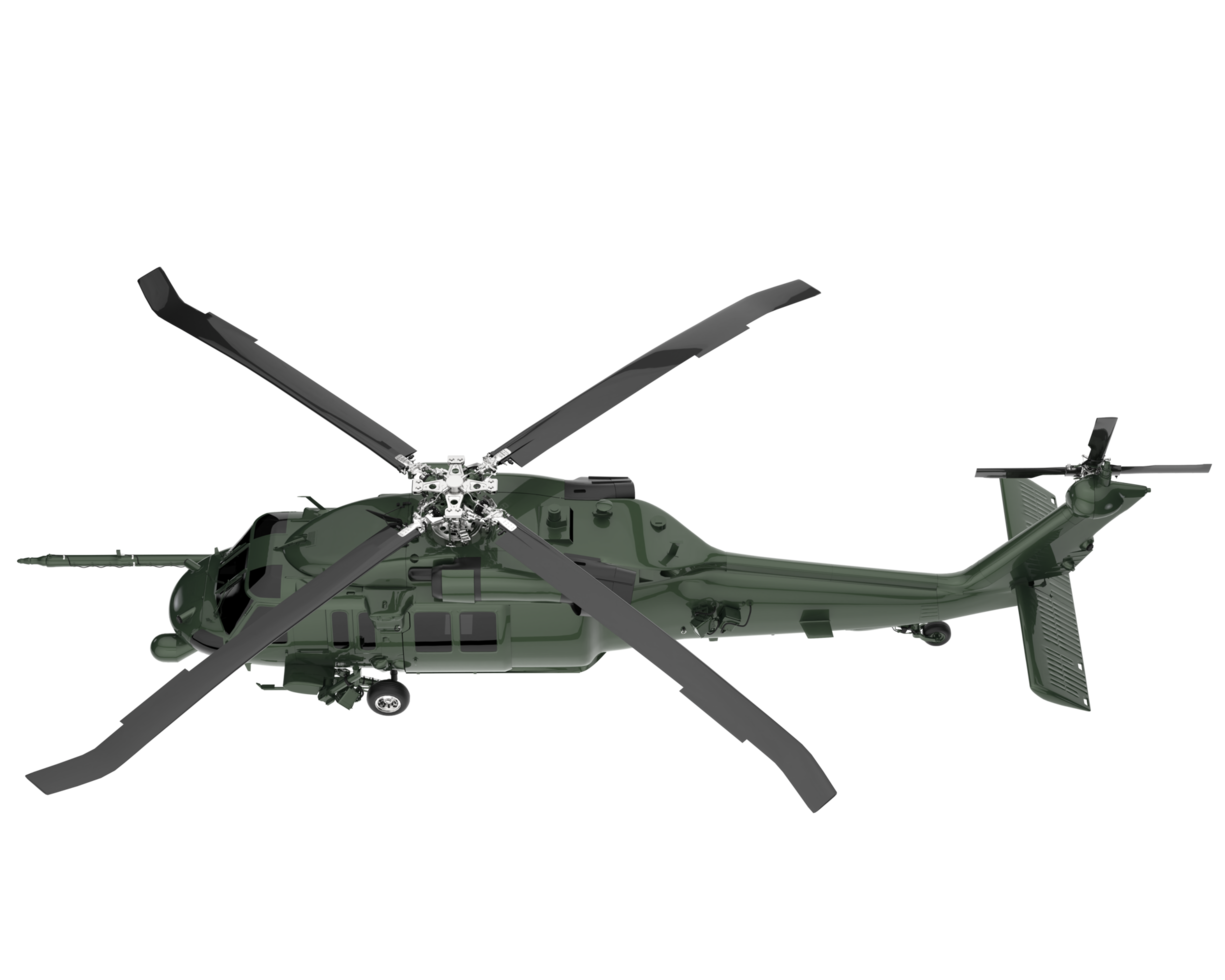 Helicopter isolated on transparent background. 3d rendering - illustration png