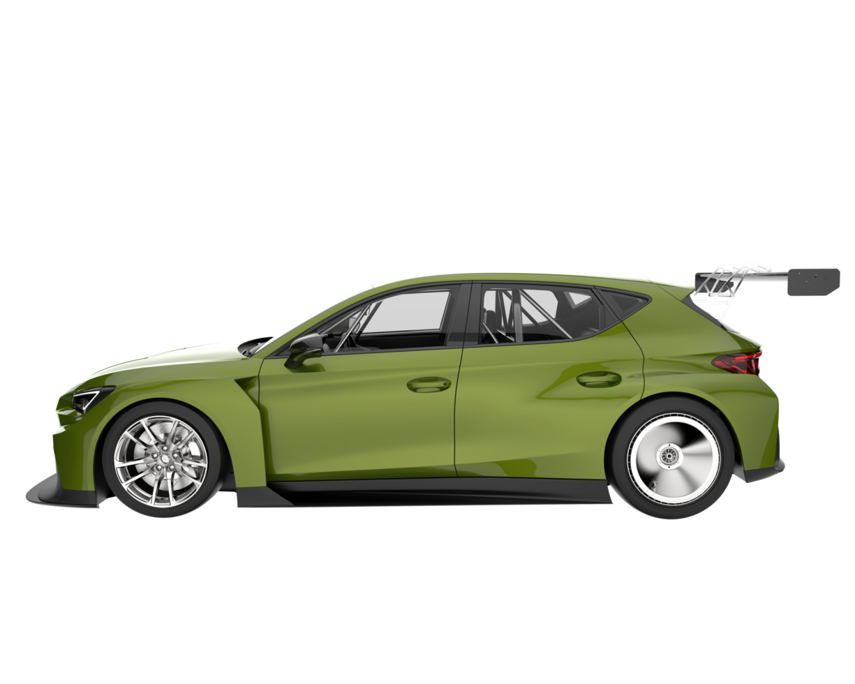 Race car isolated on transparent background. 3d rendering - illustration png
