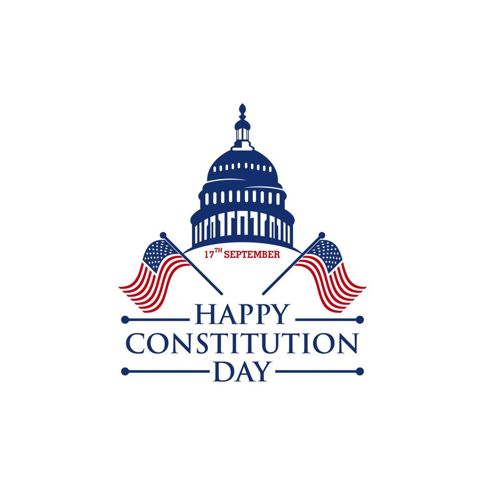 American constitution day badge vector logo icon isolated on white background