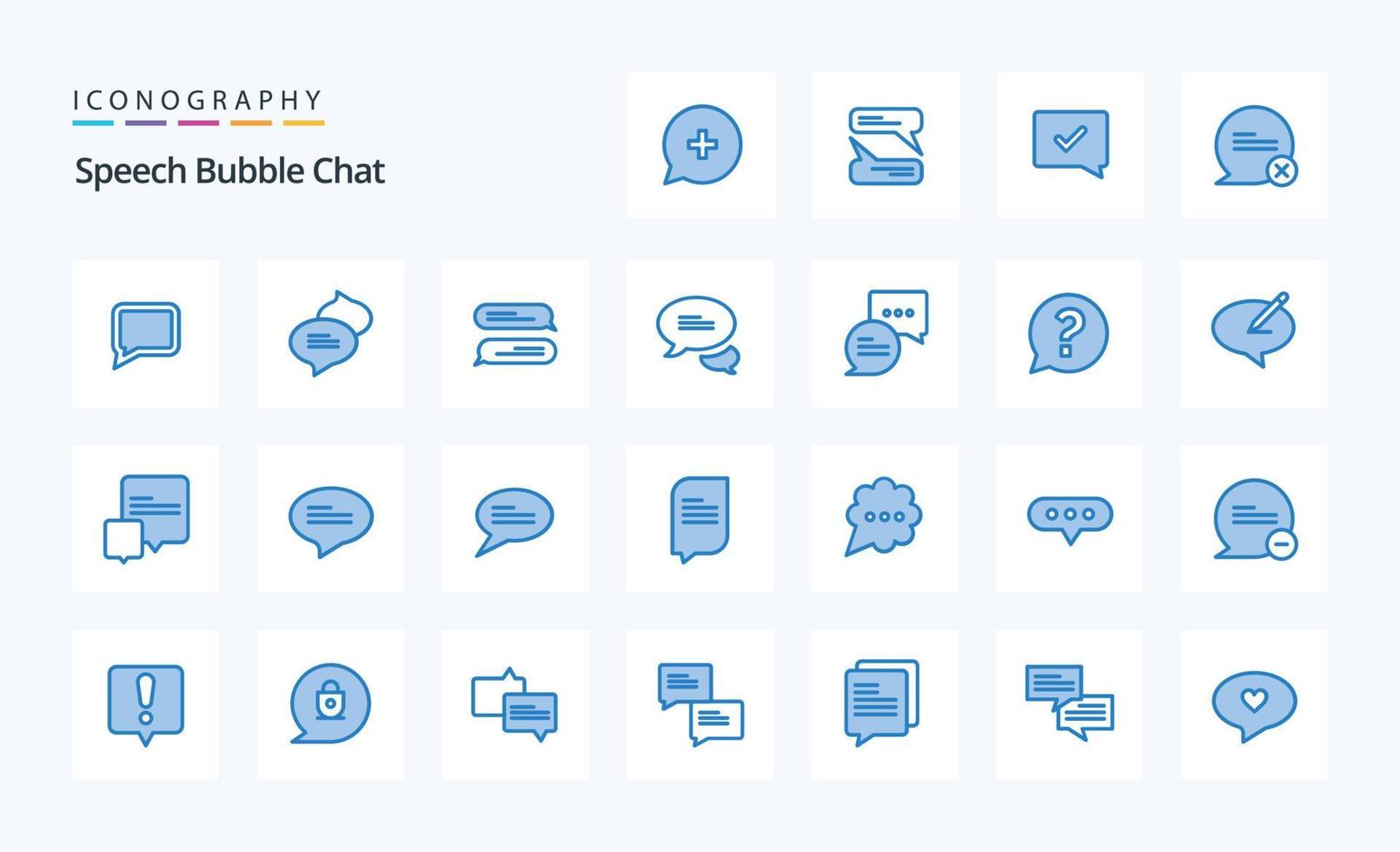 25 Chat Blue icon pack vector