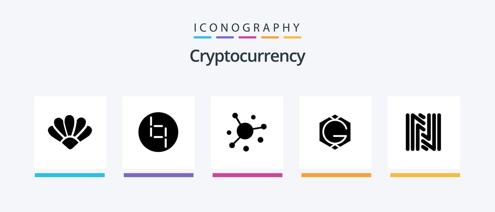 Cryptocurrency Glyph 5 Icon Pack Including coin . crypto . crypto currency. coin. Creative Icons Design vector