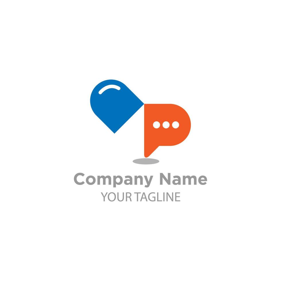 Capsule talking vector logo template. This design use pill symbol. Suitable for medical.