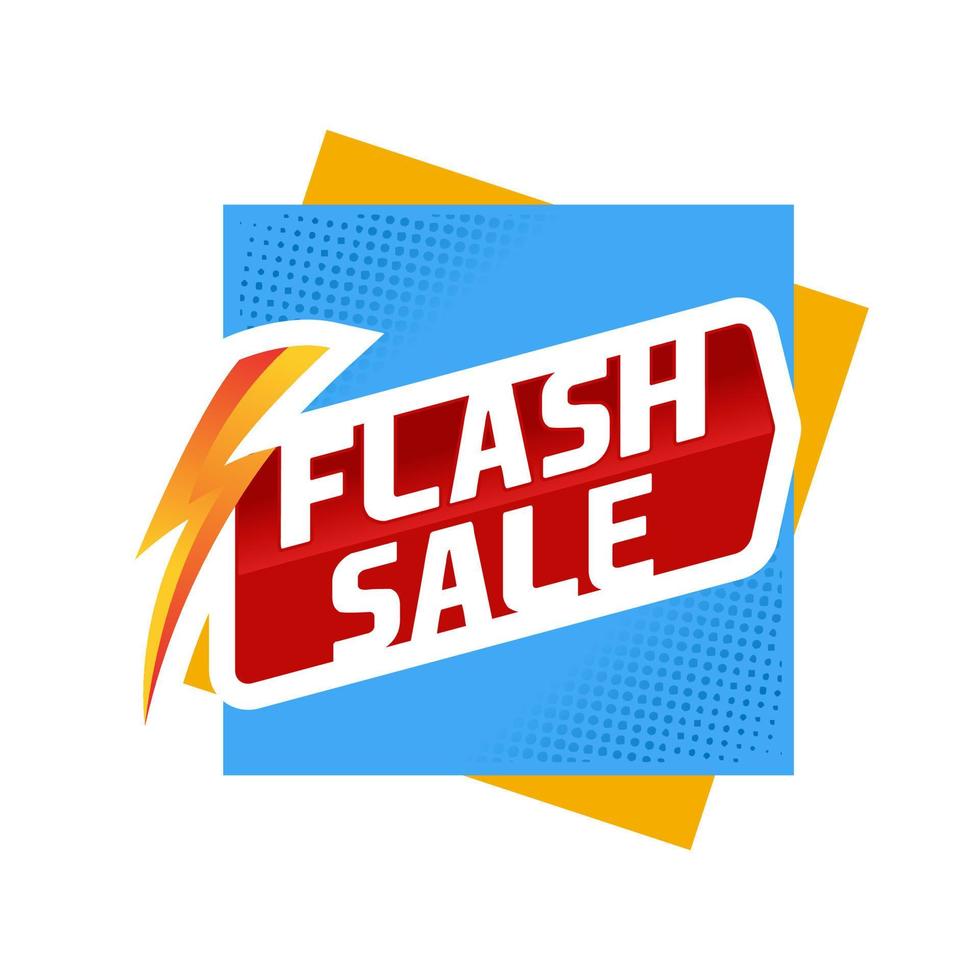 Summer flash sale banner template design. Special offer poster for summer season. Summer flash sale typography with thunder icon on white background. Vector Illustration.