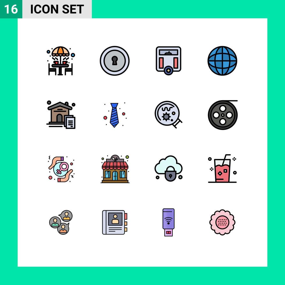 Set of 16 Modern UI Icons Symbols Signs for real estate house body home map Editable Creative Vector Design Elements