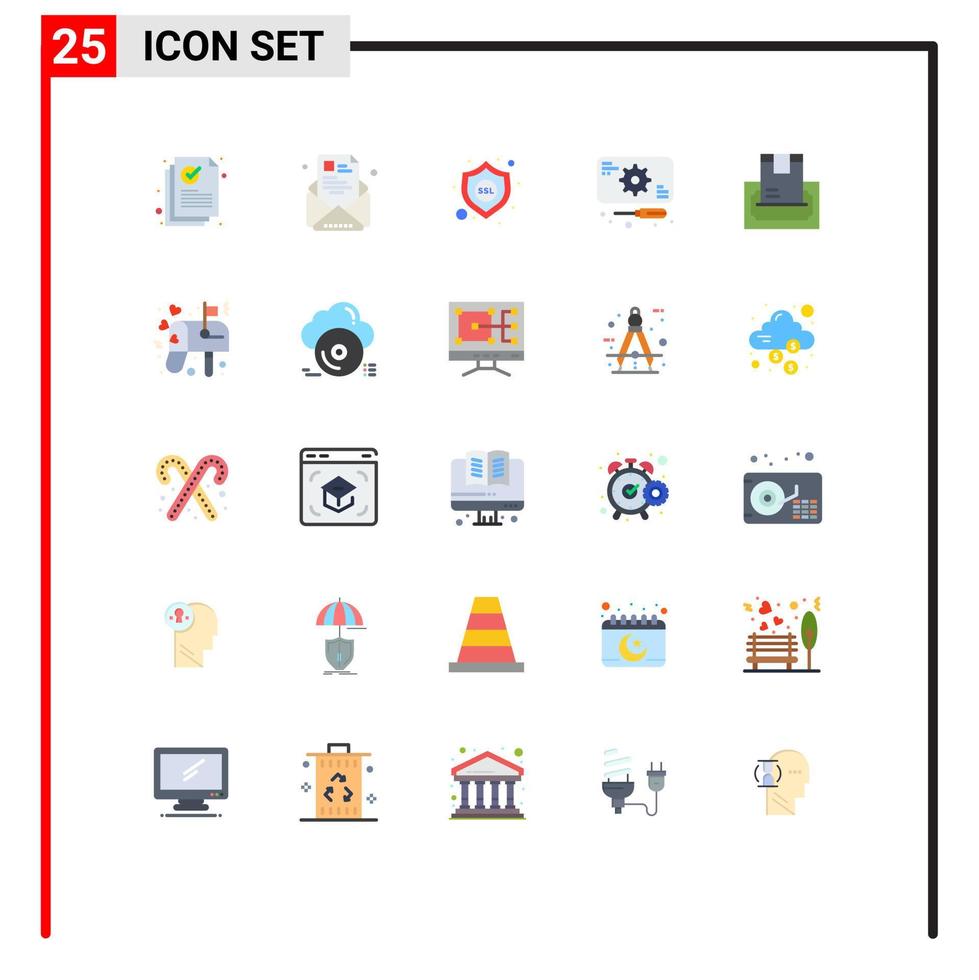 25 Universal Flat Color Signs Symbols of buy repairs profile recuperation ssl Editable Vector Design Elements