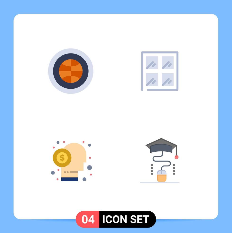 Universal Icon Symbols Group of 4 Modern Flat Icons of globe capitalist user construction investor Editable Vector Design Elements