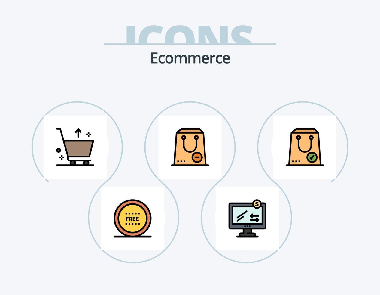 Ecommerce Line Filled Icon Pack 5 Icon Design. e. commerce. from. box. event vector