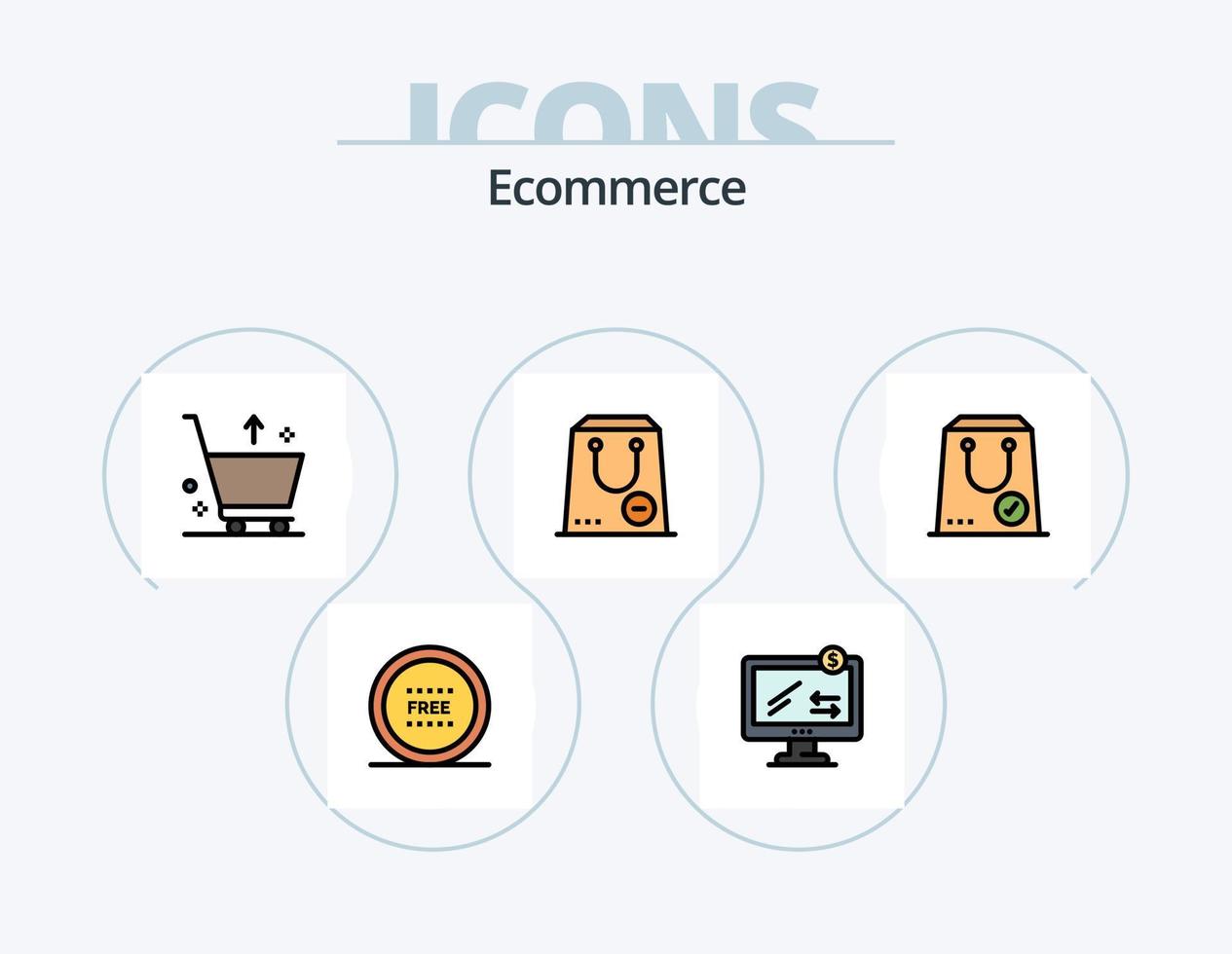 Ecommerce Line Filled Icon Pack 5 Icon Design. e. commerce. from. box. event vector