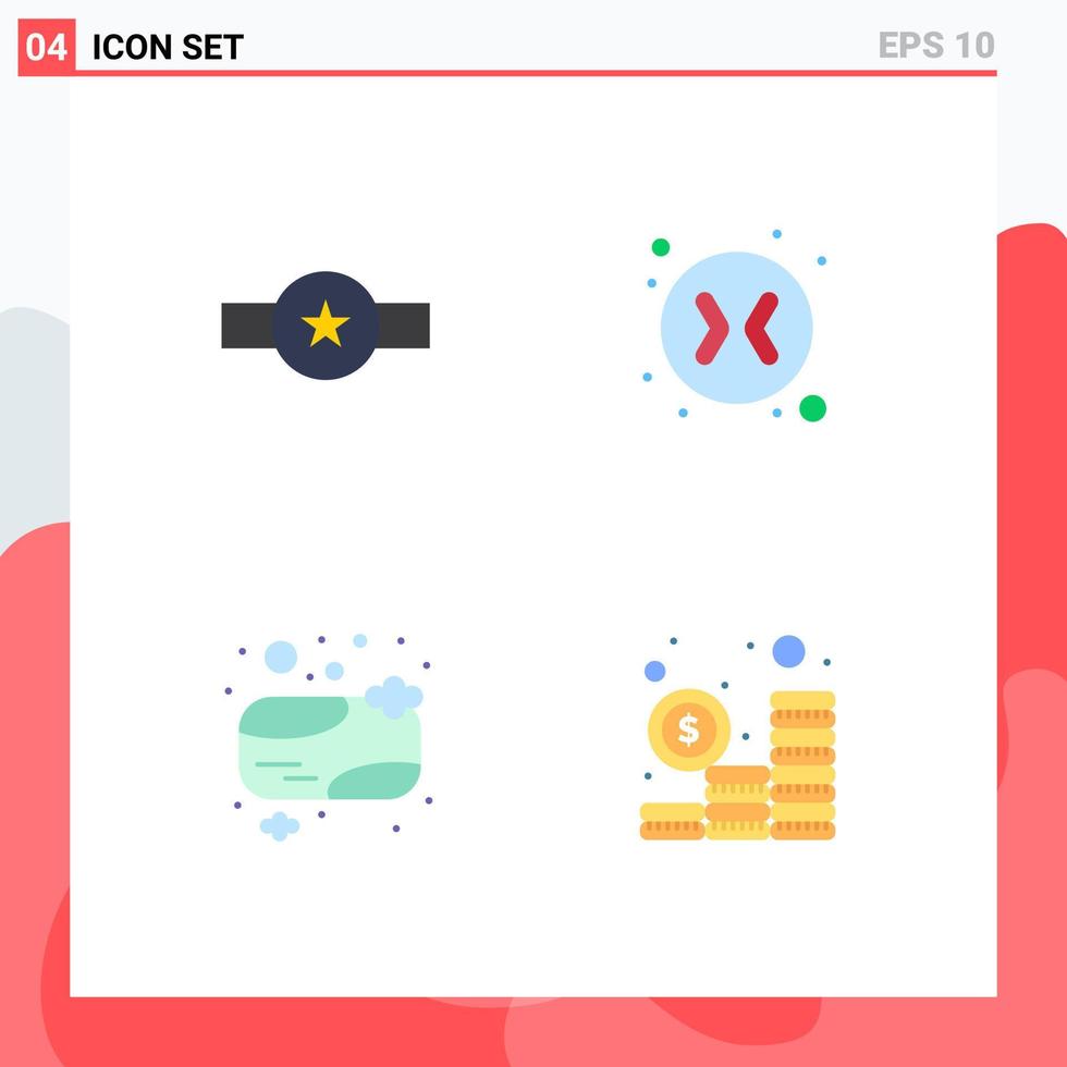 Set of 4 Modern UI Icons Symbols Signs for grade bath soap rank change arrows clean Editable Vector Design Elements