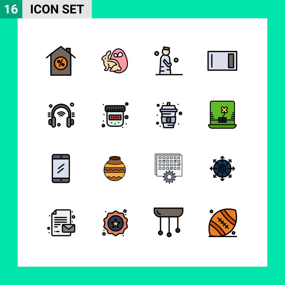 16 Creative Icons Modern Signs and Symbols of headphone home man chopping appliances Editable Creative Vector Design Elements