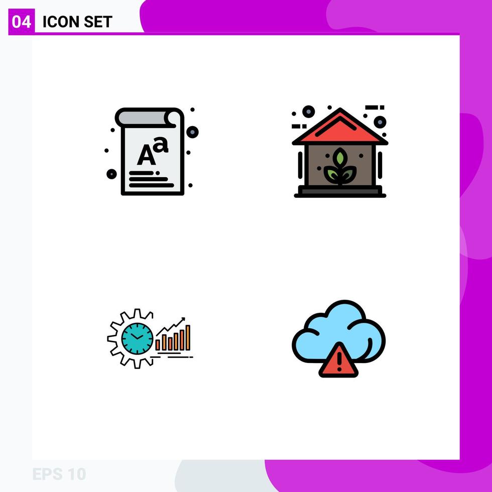 Stock Vector Icon Pack of 4 Line Signs and Symbols for letter analytics board home market Editable Vector Design Elements