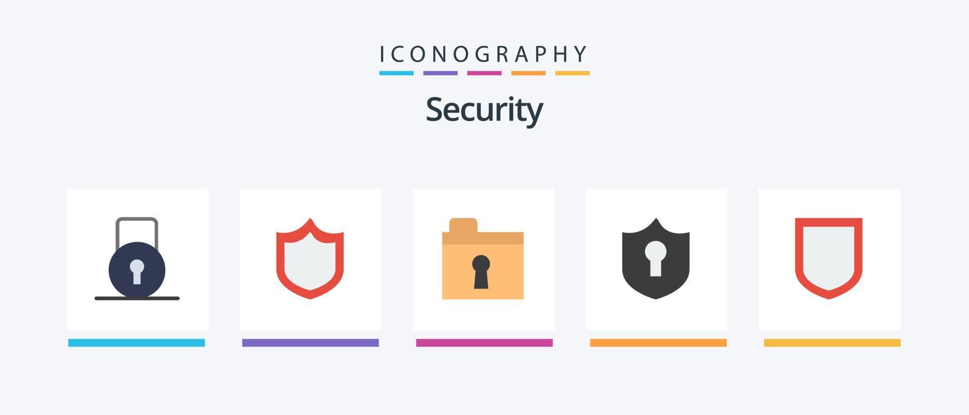 Security Flat 5 Icon Pack Including . shield. keyhole. security. shield. Creative Icons Design vector
