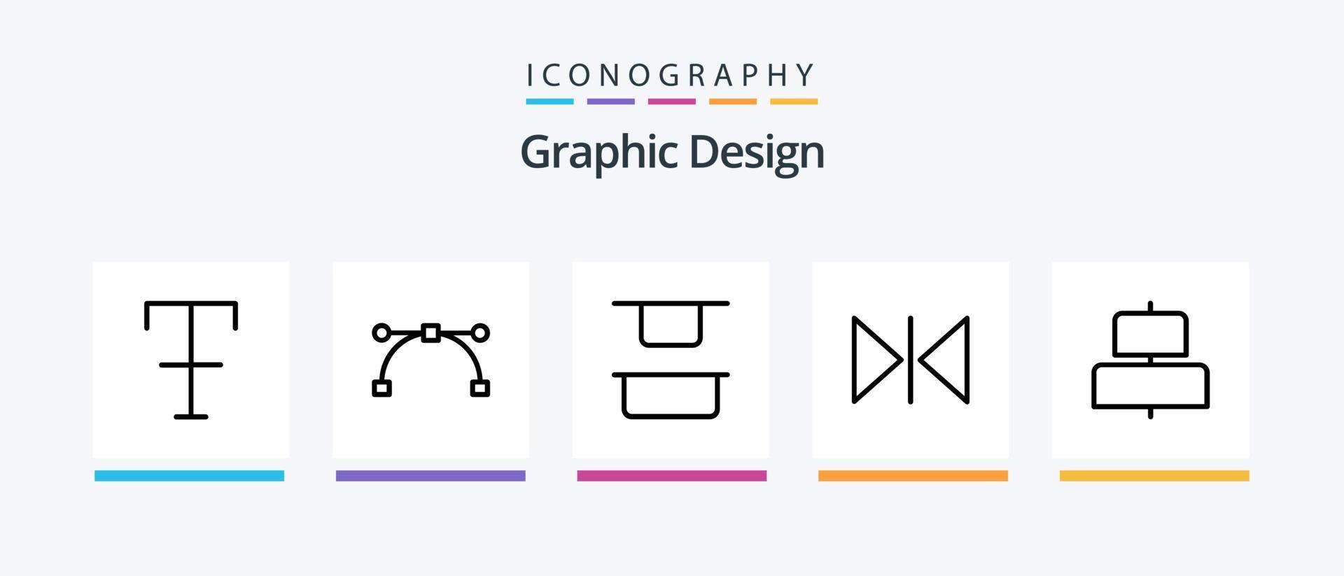 Design Line 5 Icon Pack Including . align. path. Creative Icons Design vector
