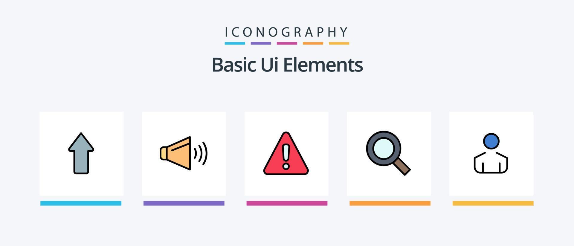 Basic Ui Elements Line Filled 5 Icon Pack Including open. ticket. building. label. price. Creative Icons Design vector