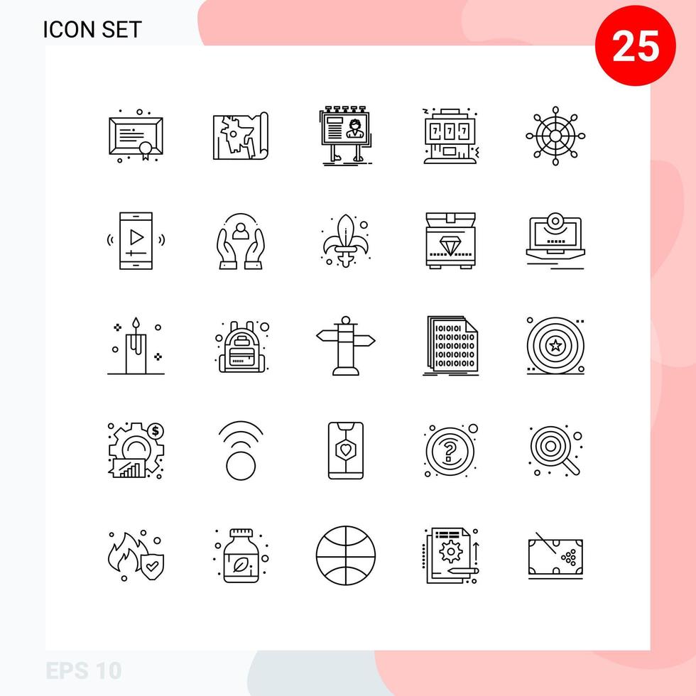 Group of 25 Lines Signs and Symbols for console controller ...