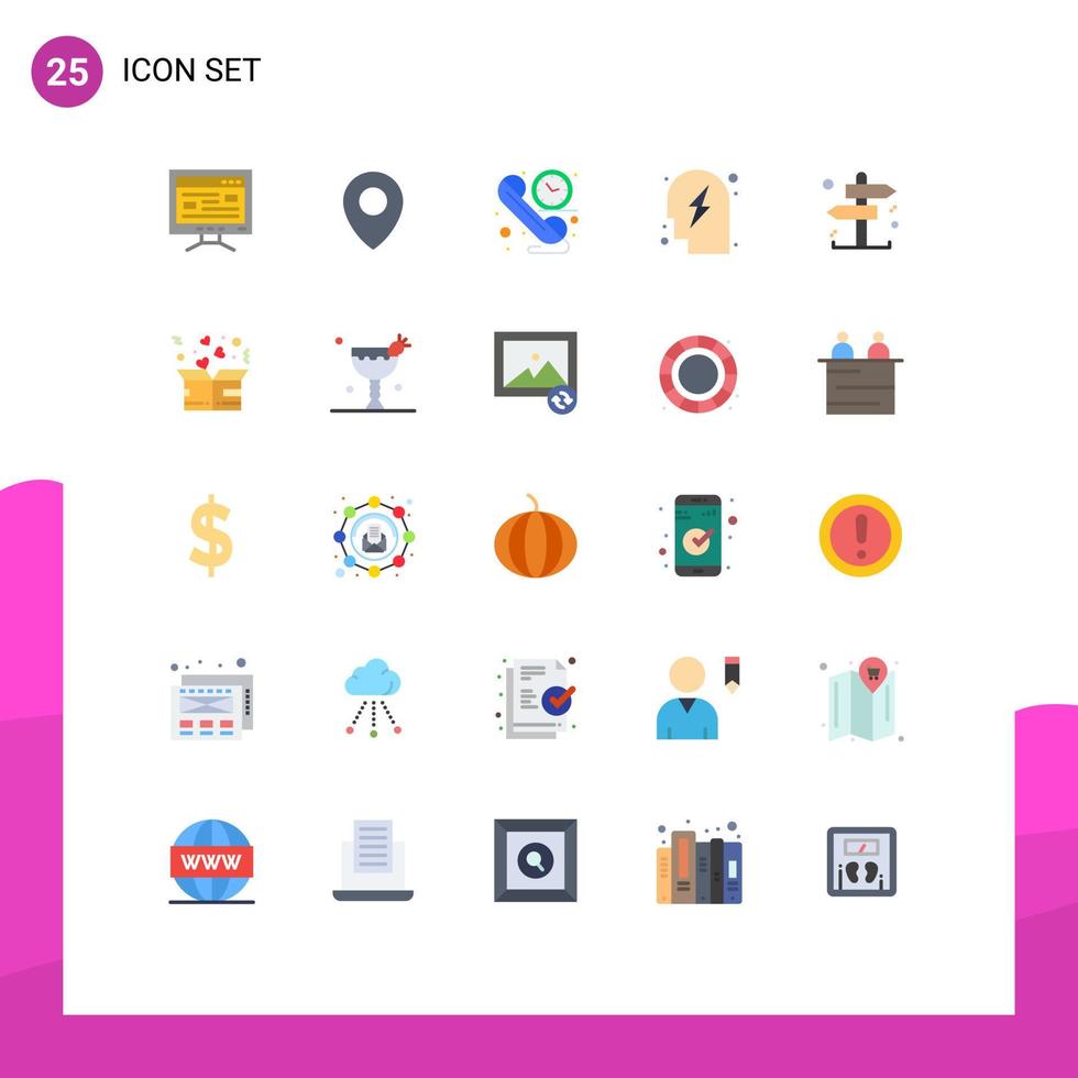 25 Creative Icons Modern Signs and Symbols of direction business communication power planning Editable Vector Design Elements