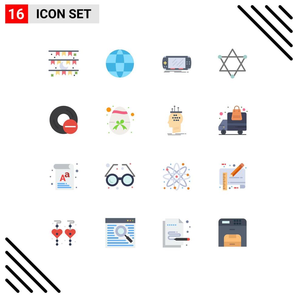 Modern Set of 16 Flat Colors and symbols such as devices space console science psp Editable Pack of Creative Vector Design Elements