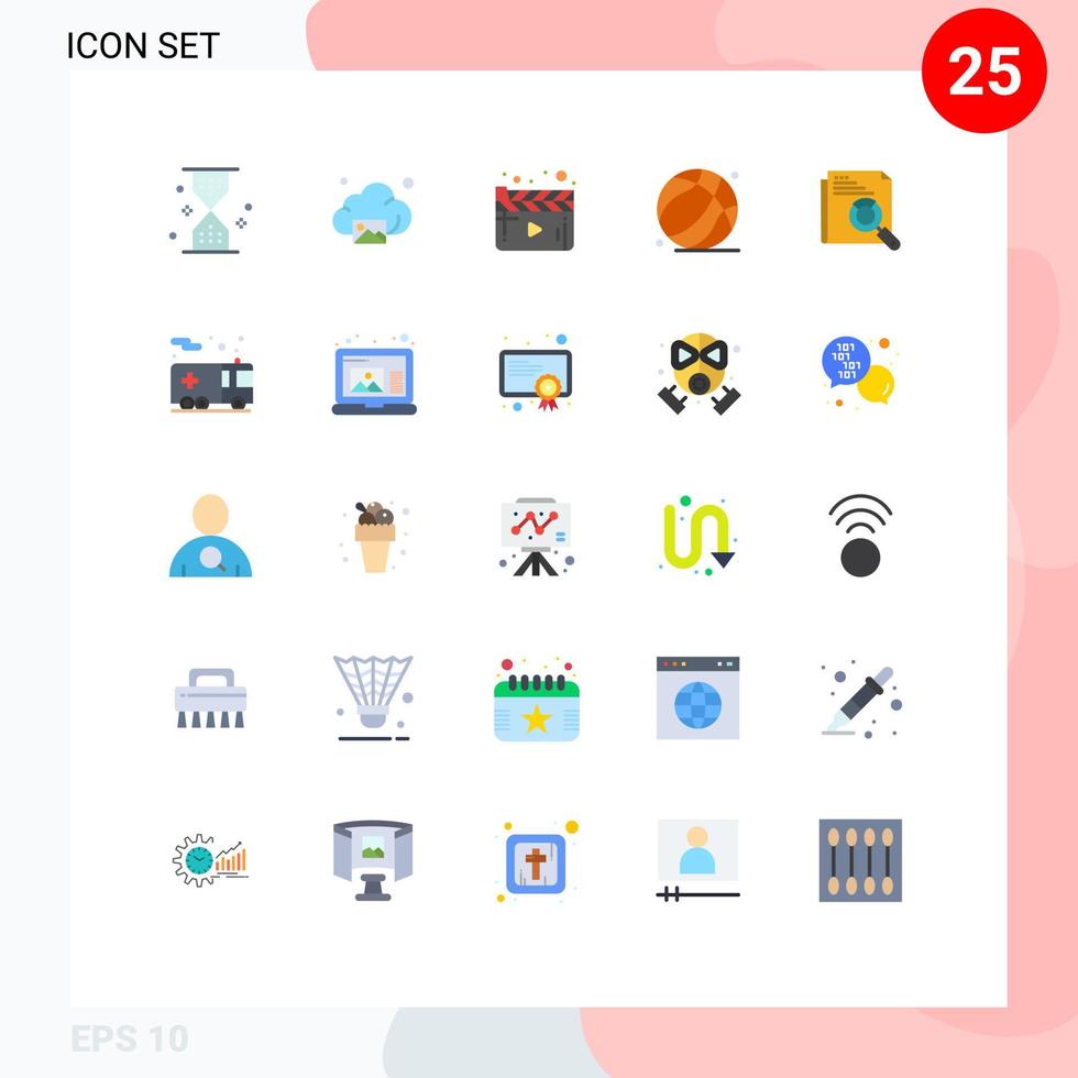 25 Universal Flat Colors Set for Web and Mobile Applications page father technology dad video Editable Vector Design Elements