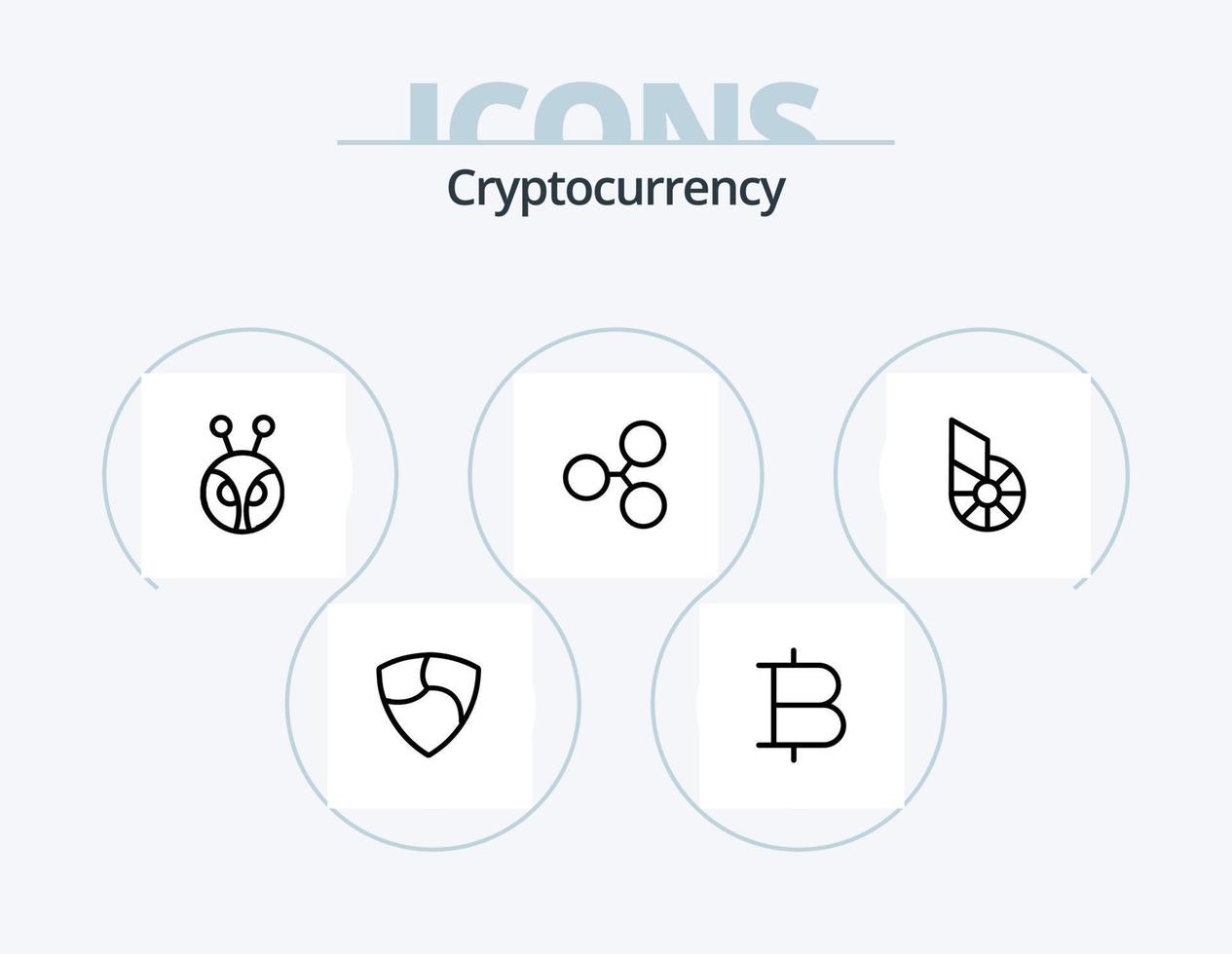 Cryptocurrency Line Icon Pack 5 Icon Design. nxt. cryptocurrency. dash. crypto. dogecoin vector