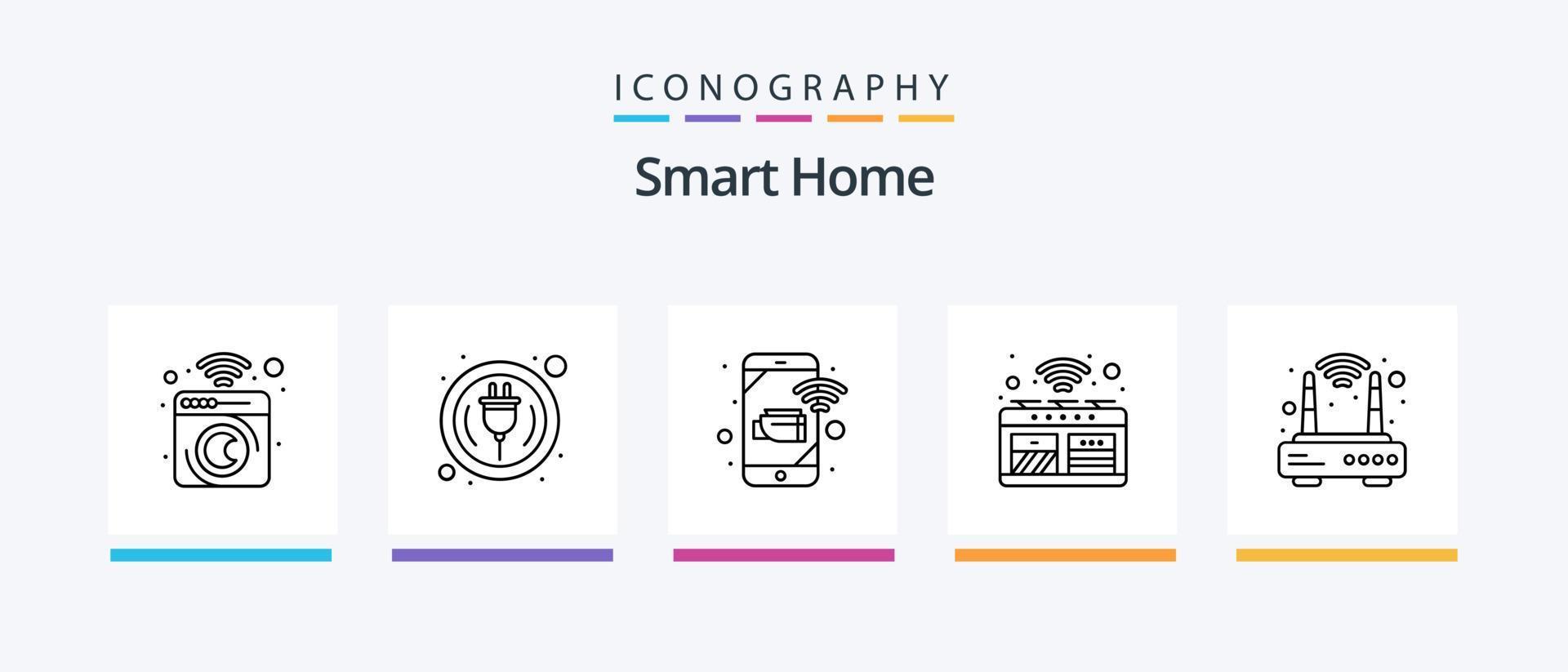 Smart Home Line 5 Icon Pack Including house. chip. control. web cam. cam. Creative Icons Design vector