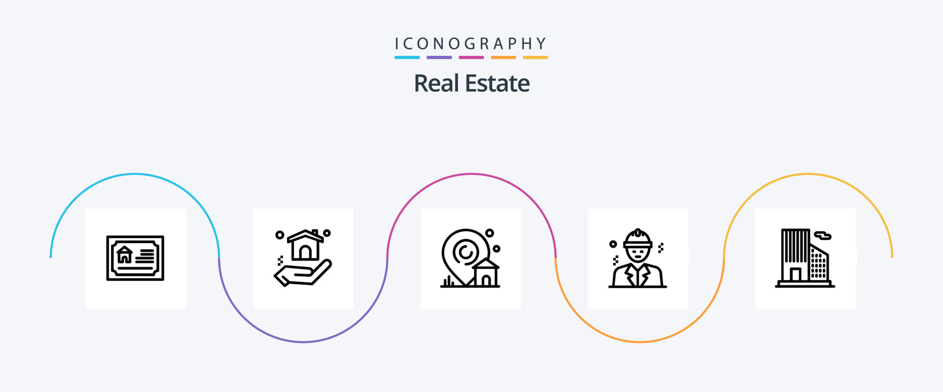 Real Estate Line 5 Icon Pack Including business . avatar . real estate
