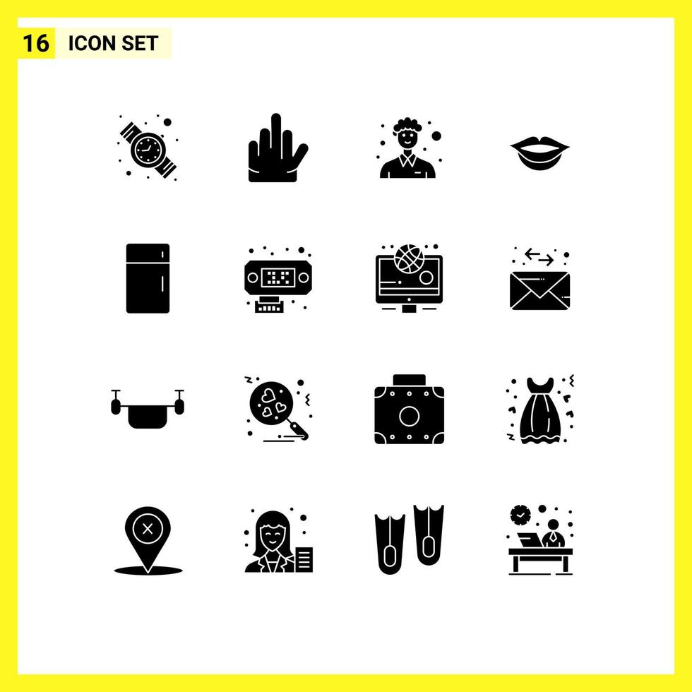 16 Creative Icons Modern Signs and Symbols of connection home man furniture appliances Editable Vector Design Elements