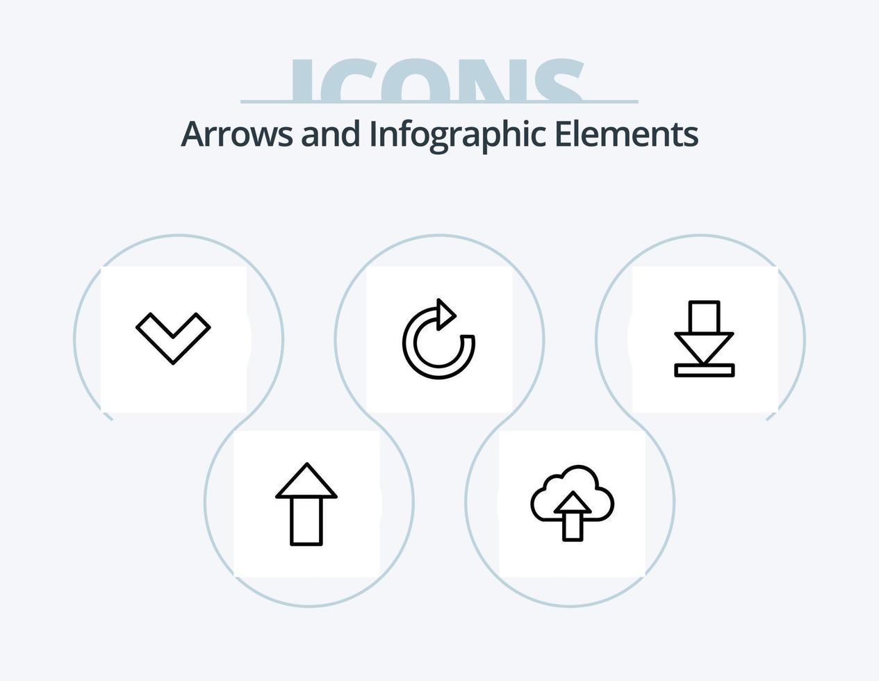 Arrow Line Icon Pack 5 Icon Design. . pointer. forward. arrow. down vector