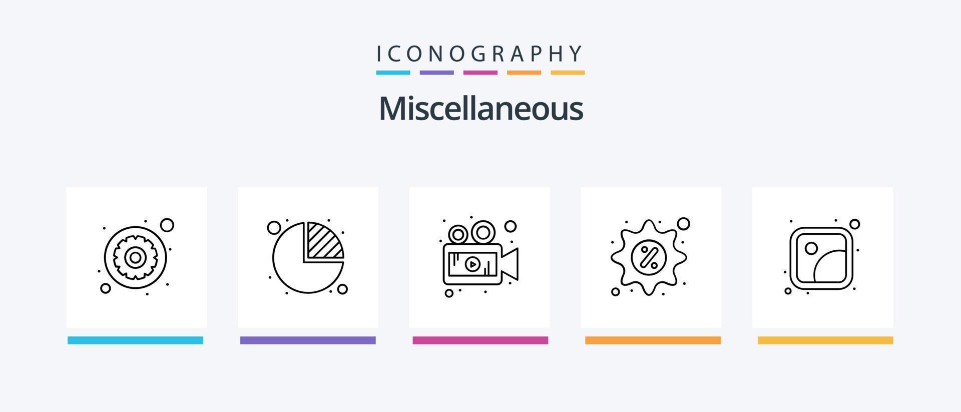 Miscellaneous Line 5 Icon Pack Including player. about. warning. error. Creative Icons Design vector