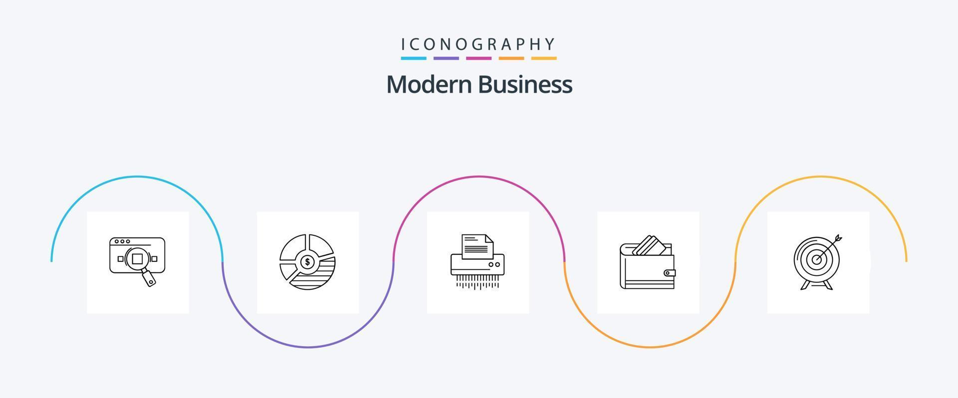 paquete de iconos de línea de negocios moderna 5 que incluye archivo. confidencial. análisis. desfibradora. posicionamiento web vector