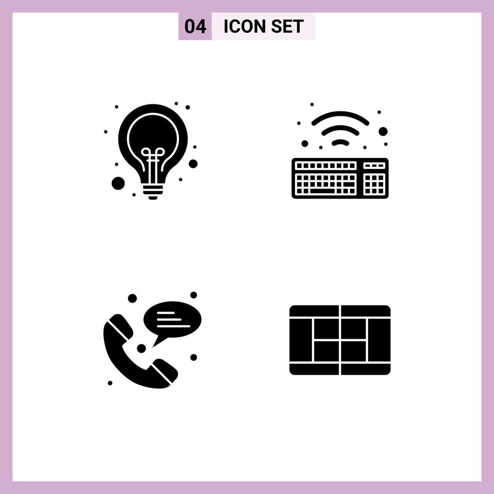 Universal Icon Symbols Group of Modern Solid Glyphs of bulb phone seo wifi court Editable Vector Design Elements