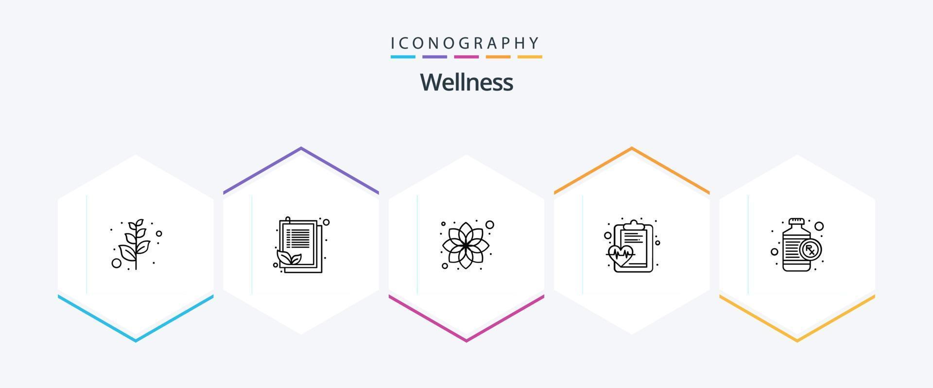 Wellness 25 Line icon pack including medical. bottle. flower. medical. health vector