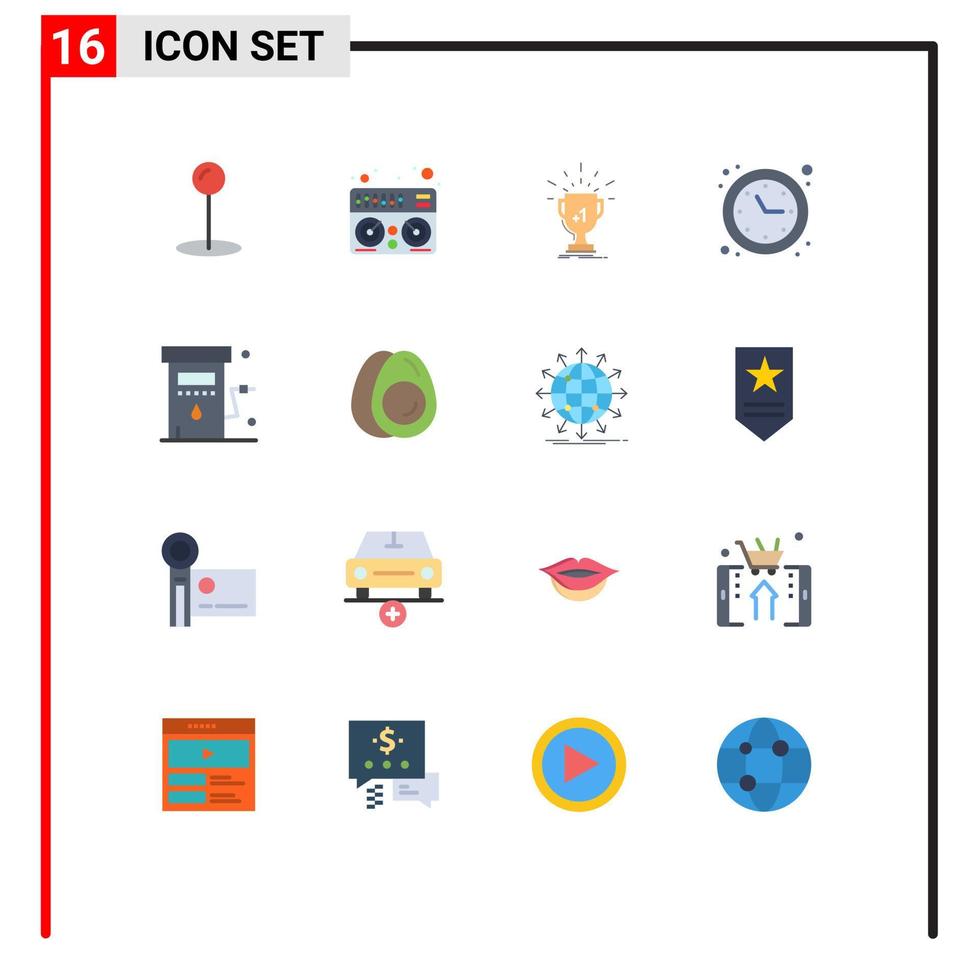 16 iconos creativos signos y símbolos modernos de energía gas premio tiempo de energía paquete editable de elementos de diseño de vectores creativos