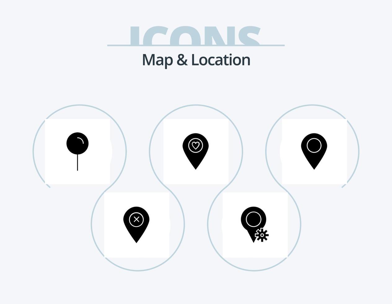 Map and Location Glyph Icon Pack 5 Icon Design. marker. location. map. pointer. location vector