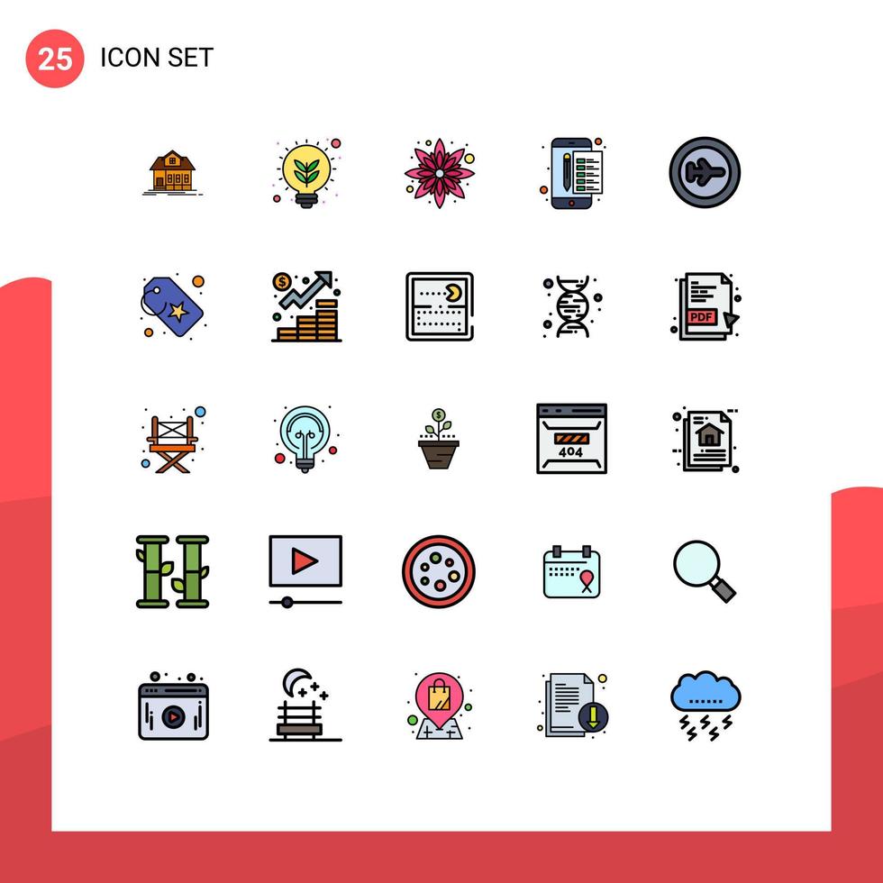 25 iconos creativos signos y símbolos modernos de archivos de sellos de flores de impuestos de vacaciones elementos de diseño de vectores editables