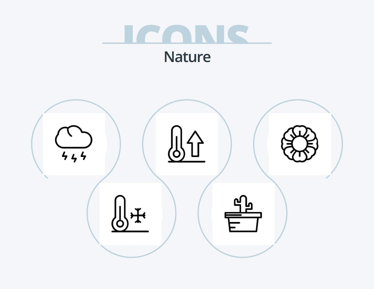 Nature Line Icon Pack 5 Icon Design. tree. cypress. nature. summer. cactus vector