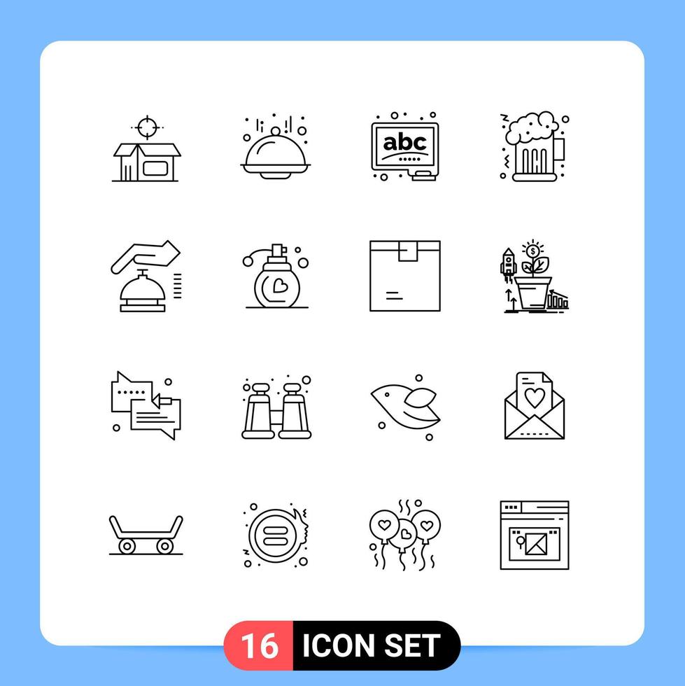 Stock Vector Icon Pack of 16 Line Signs and Symbols for security alarm board gdpr night Editable Vector Design Elements