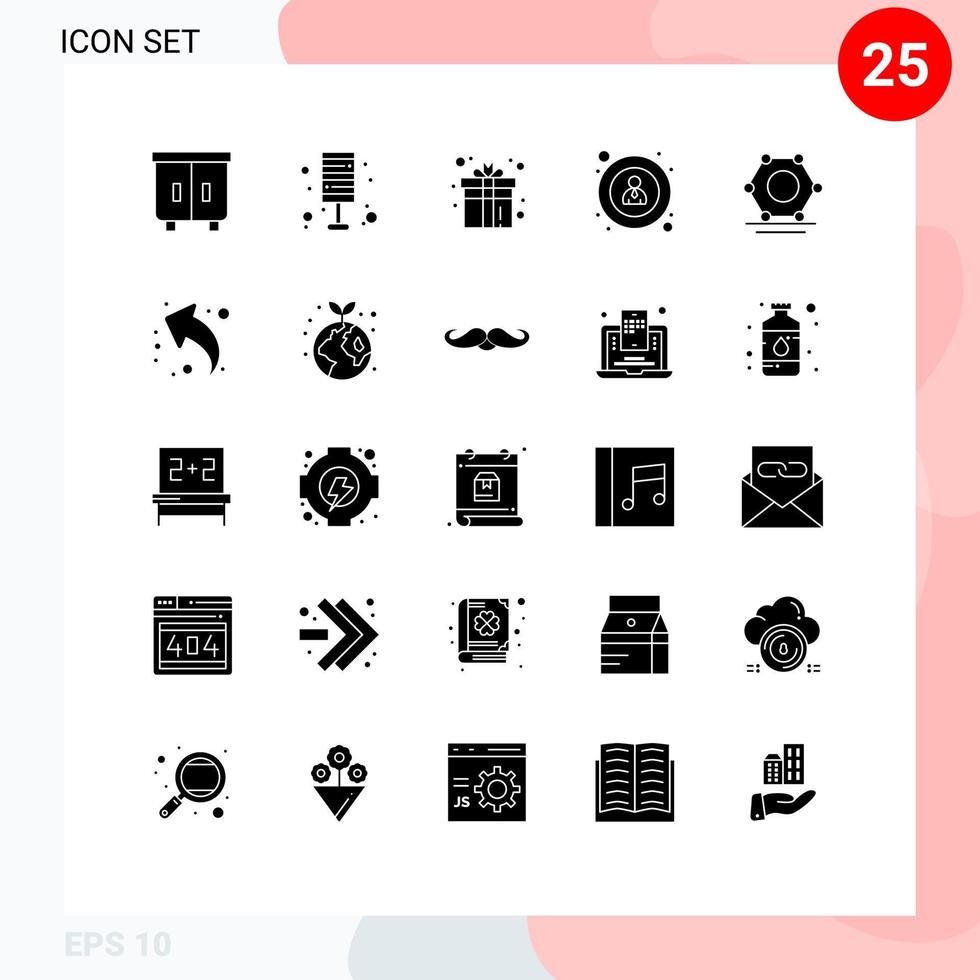 25 User Interface Solid Glyph Pack of modern Signs and Symbols of digital navigation home interface game Editable Vector Design Elements