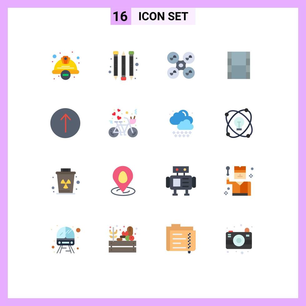 paquete de iconos de vector de stock de 16 signos y símbolos de línea para símbolos de bicicleta fly arrow movi paquete editable de elementos creativos de diseño de vectores