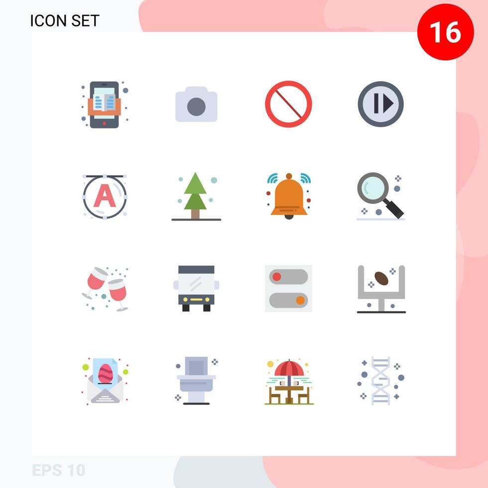 Universal Icon Symbols Group of 16 Modern Flat Colors of text resume interface media audio Editable Pack of Creative Vector Design Elements