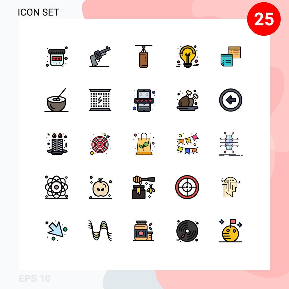 Universal Icon Symbols Group of 25 Modern Filled line Flat Colors of files sale advertisement boxing grand sale collect Editable Vector Design Elements