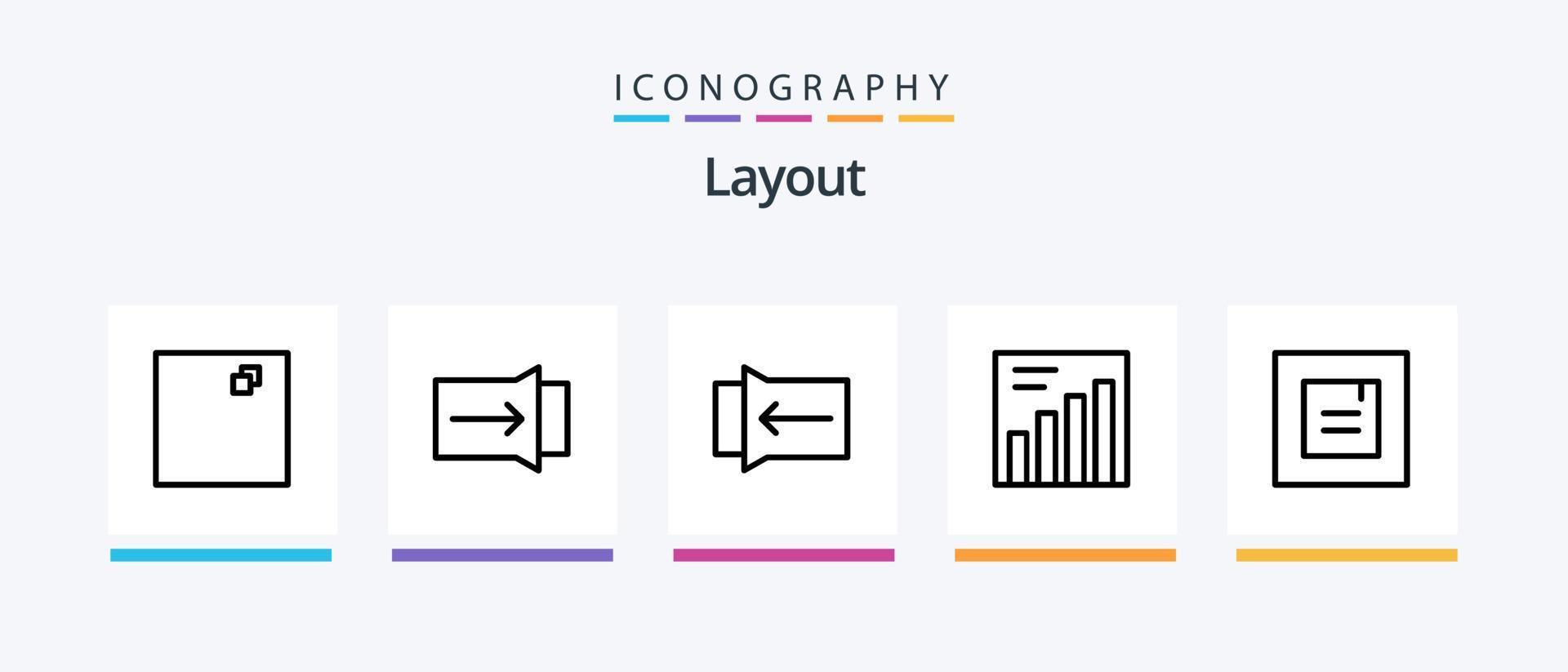 Layout Line 5 Icon Pack Including . grid. . Creative Icons Design vector