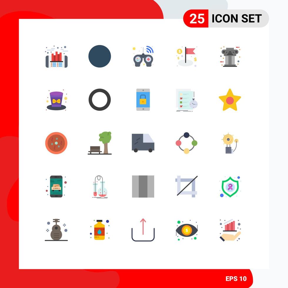 Pictogram Set of 25 Simple Flat Colors of column pillar player greek business Editable Vector Design Elements