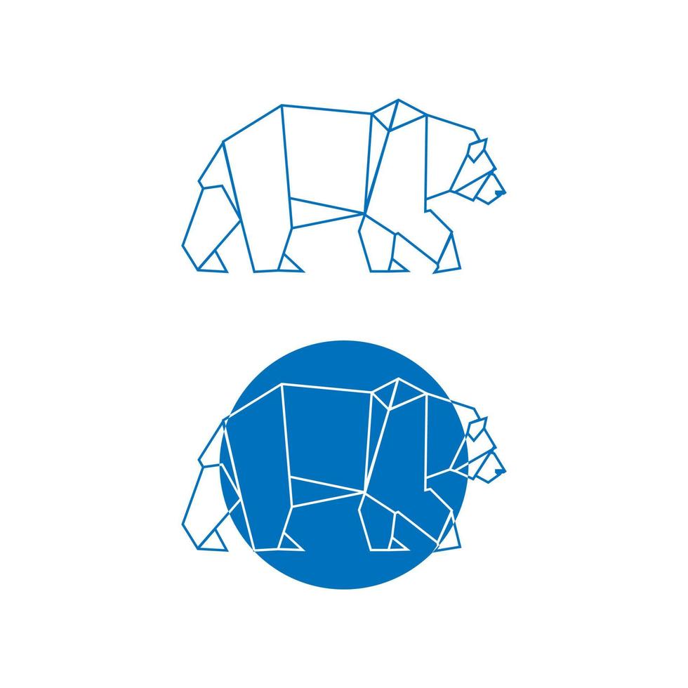 Stylized polygonal bear .Vector geometric illustration. Set. vector