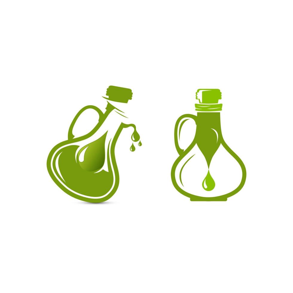 Bottle Olive oil vector label set, Bottle of olive oil with a drop.