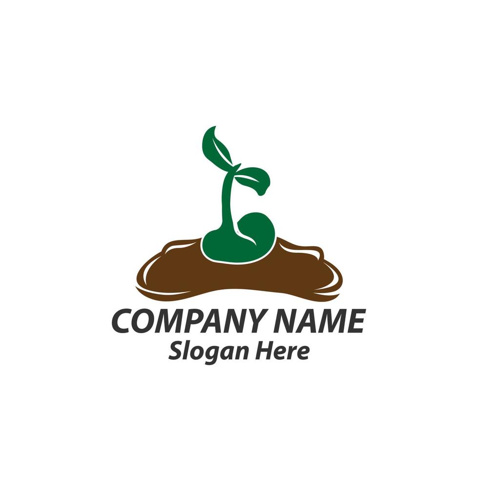 Green sprout logo set modern color style with silhouette leaves and seed for your eco company, agriculture, nature firm, ecology, healthy organic and farm fresh food etc. Vector Illustration