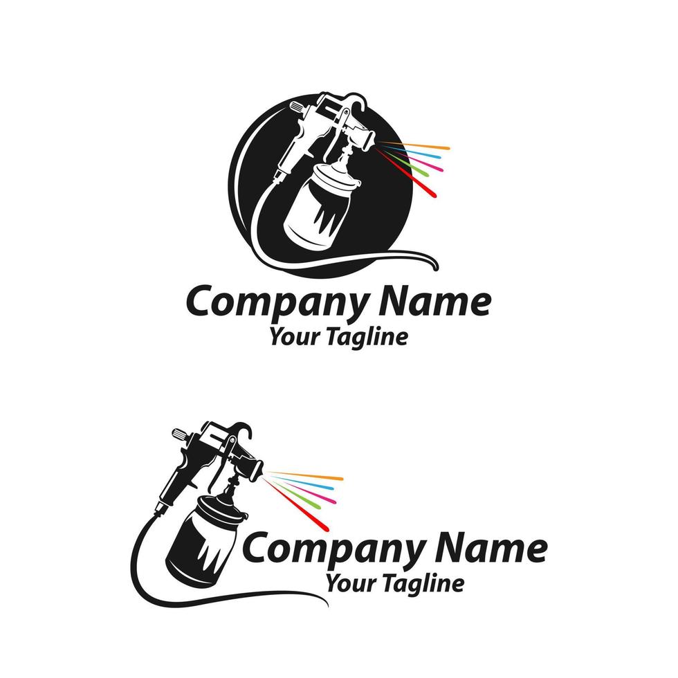 Monochrome illustration of metal spray gun. Isolated on white background vector