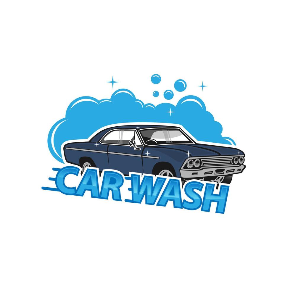 Car Wash Logo, Cleaning Car, Washing and Service Vector Logo Design