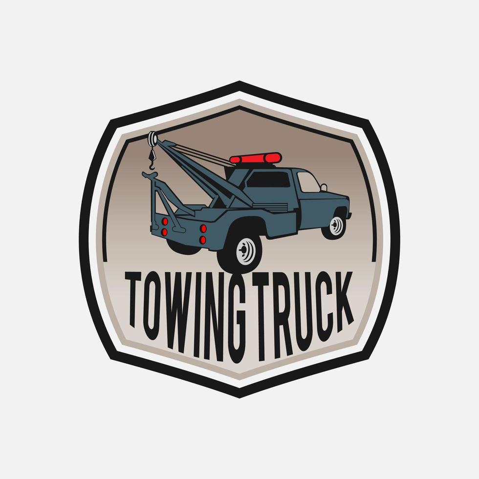 car tow truck emblems, labels and design elements,pickup truck logos, emblems and icons. Car service logotype design. Tow and wrecker truck. Pickup with snow plow. vector